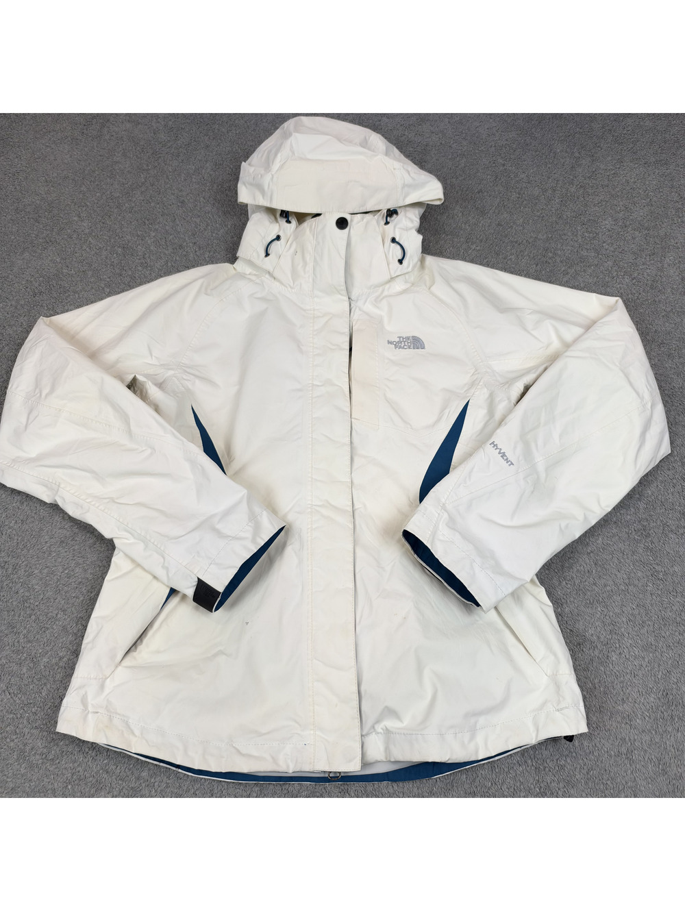 The North Face hooded jacket women white blue size S